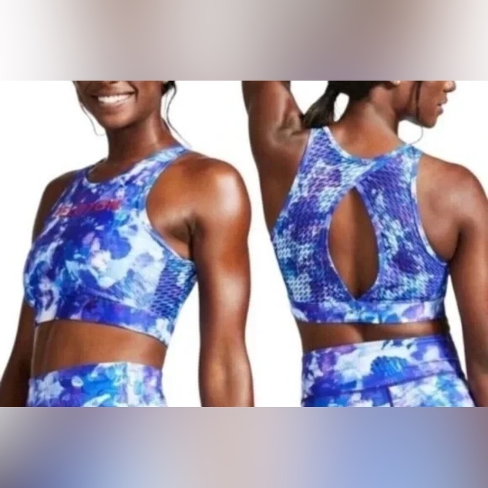 Peloton Blue Moves High Neck Sports Bra Women Small NEW. 1246